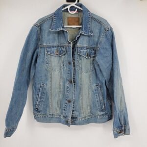 Vintage Old Navy Y2K Denim Grunge Streetwear Indie Sleaze Jean Jacket Large 04